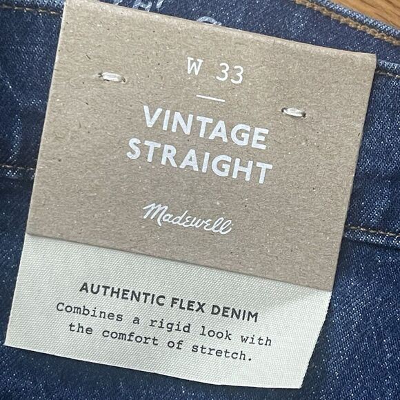 MADEWELL Vintage Straight Jeans in Millbrook Wash 33x32 NEW Classic Basic ND470 - Picture 4 of 11